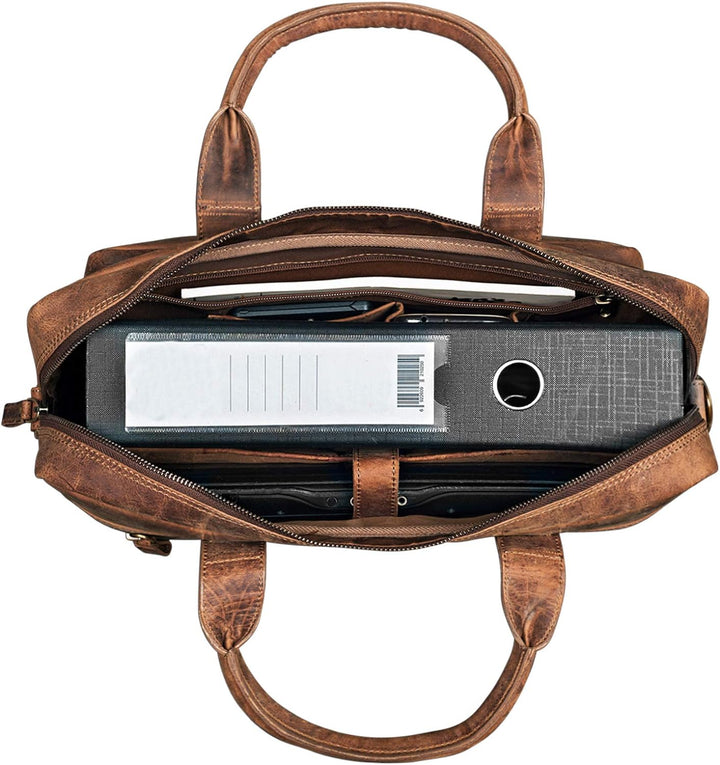 STILORD 'Leander' Umhängetasche Leder Gross Arbeitstasche Aktentasche Business Herren und Damen 15.6