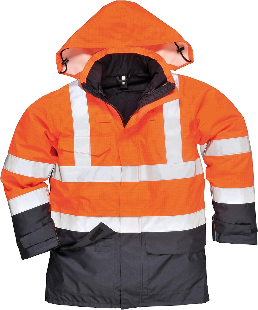 Portwest Bizflame Regen Warnschutz Multi-Norm Jacke, Grösse: S, Farbe: Orange/Marine, S779ONRS S Ora