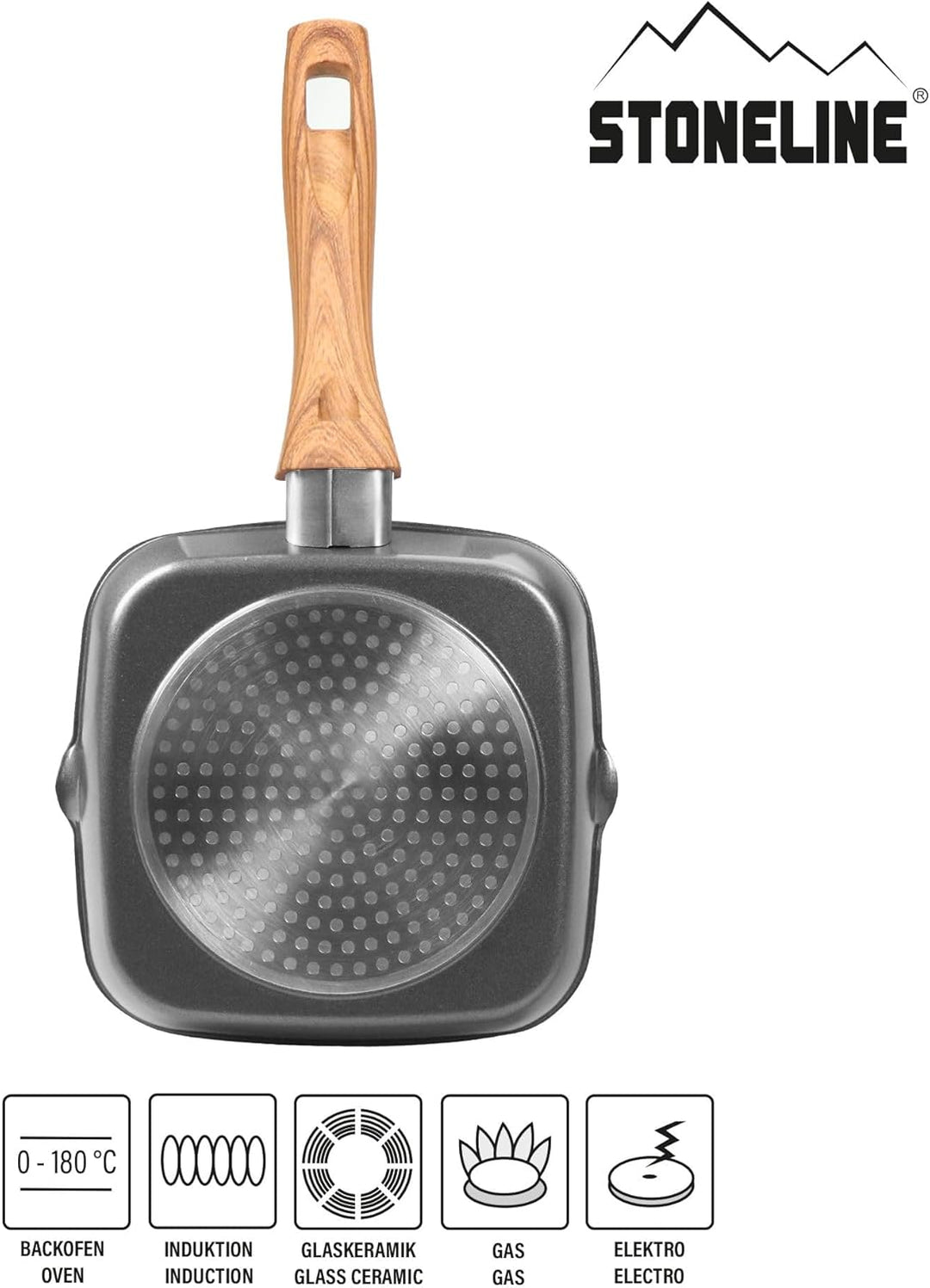 STONELINE® Back to Nature Grillpfanne 16 x 16 cm, mit 2 Ausgüssen 16 cm Back To Nature, 16 cm Back T