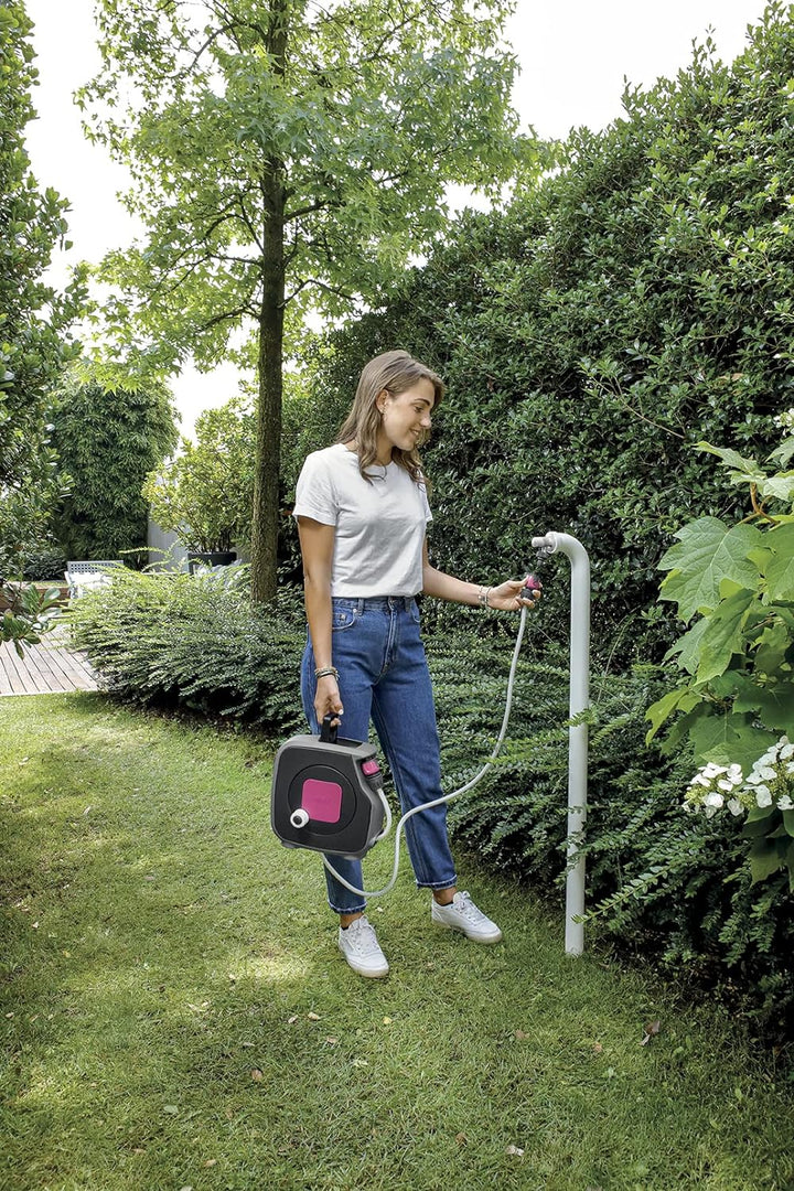 G.F. SRL Aquabag Style, Kompakt Mini-Schlauchbox, gebrauchsfertig, mit 11,5 M Schlauch, für die Bewä