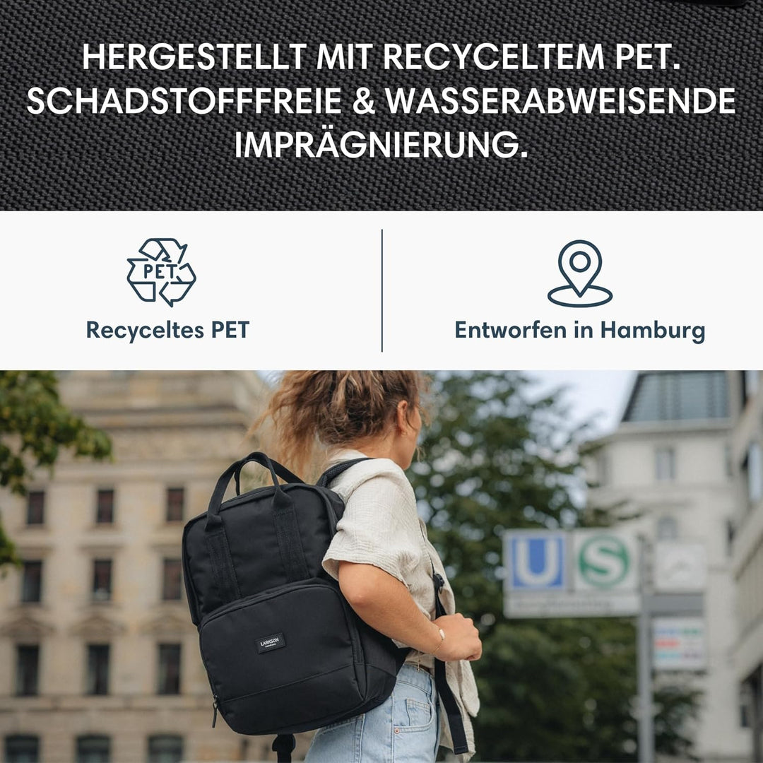 LARKSON Rucksack Damen & Herren - No 6 - Daypack mit 16 Zoll Laptopfach - Rucksäcke für City Schule