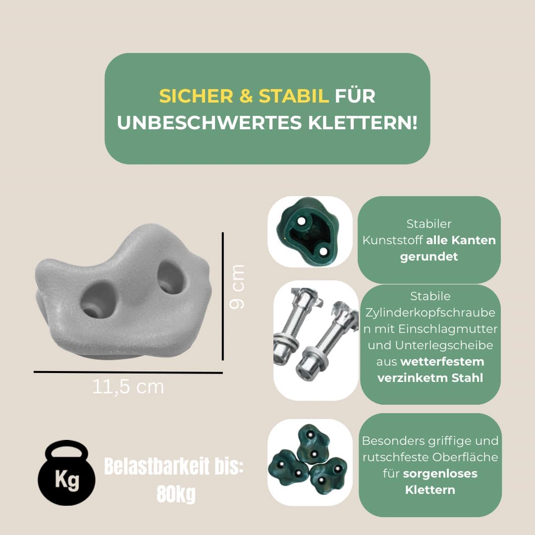 Loggyland Klettersteine für Kletterwand 24er Set, 24er Set