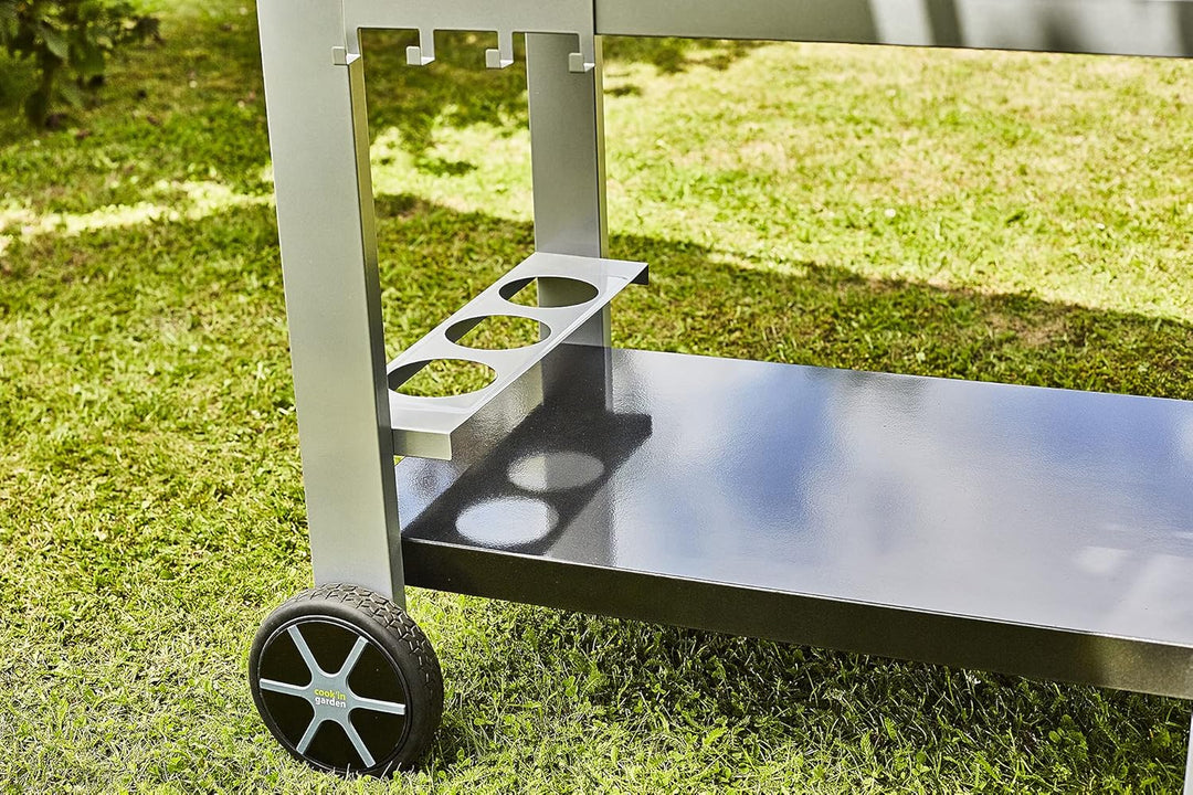 Cook'in Garden Media M Gartenwagen für Grill/Plancha/Arbeitsplatte – L 93,5 × B 67 × H 80,5 cm