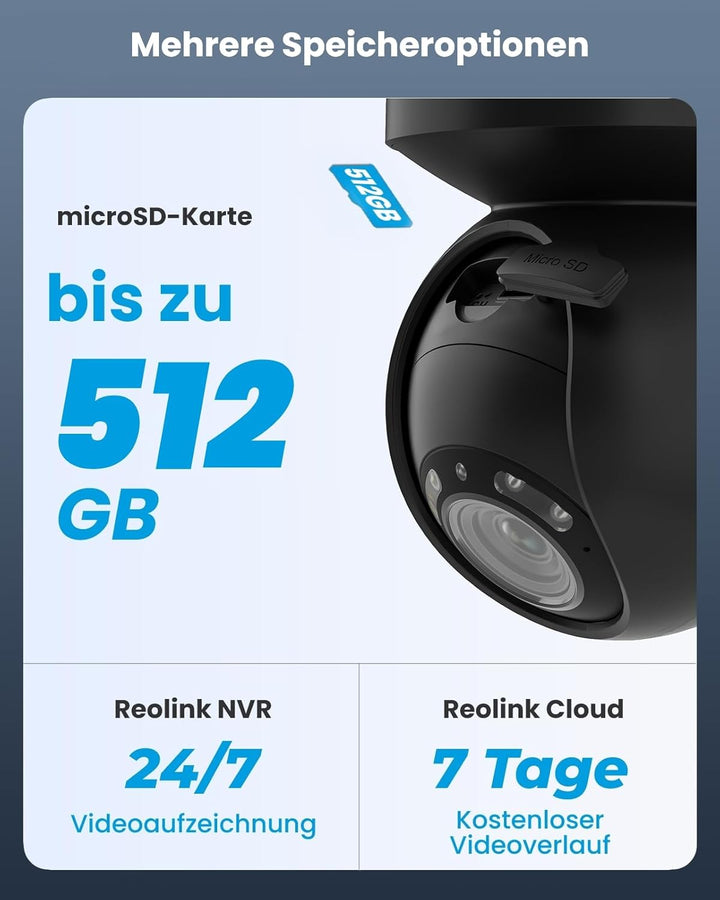 Reolink 5MP PTZ Überwachungskamera Aussen, 3X Optischer Zoom, 2,4/5GHz WLAN Kamera Outdoor mit Perso