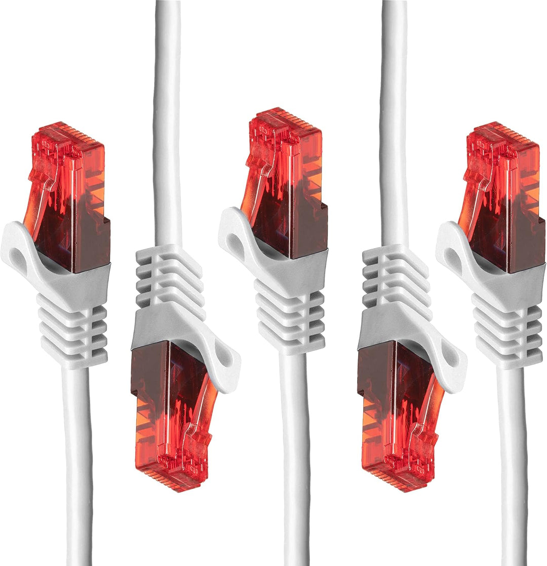 BIGtec - 5 Stück - 25m Gigabit Netzwerkkabel Patchkabel Ethernet LAN DSL Patch Kabel weiss (2x RJ-45