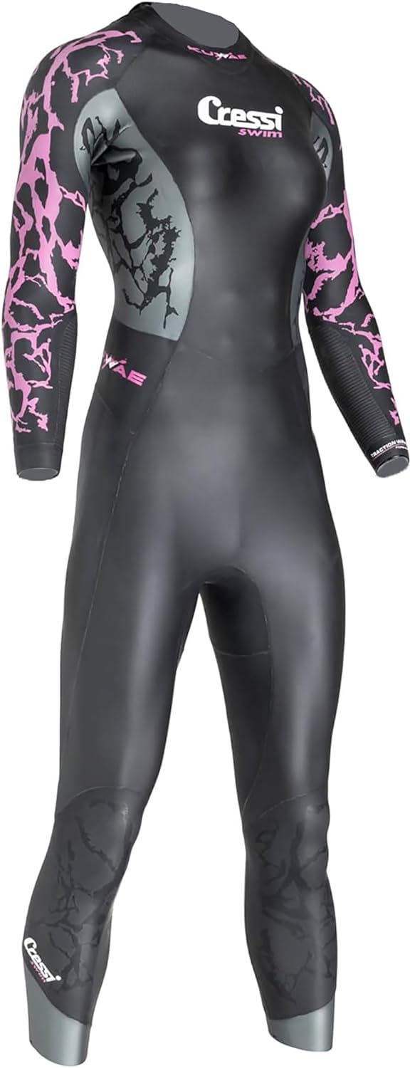 Cressi Kuwae Lady Monopiece Swimsuit - One Piece Women's Swimming Wetsuit 2/3/4mm Schwarz/Flieder XS