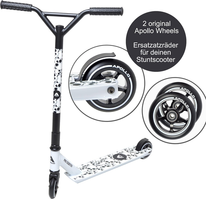 Apollo Stunt Scooter Ersatzräderset Pro Wheels - ABEC9 Kugellager, Roller Rad Ersatz-Räder passend S