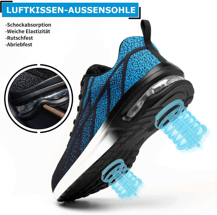 TAERGU Sicherheitsschuhe Herren Damen-S1 Arbeitsschuhe mit Stahlkappe Leicht Klettverschluss SBP Sta