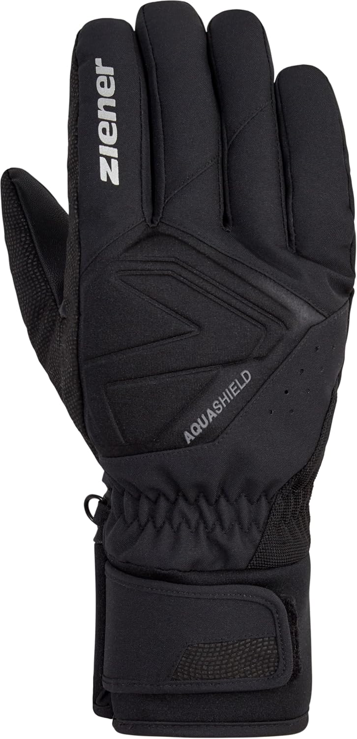 Ziener Herren Gatis Ski-Handschuhe/Wintersport | wasserdicht, atmungsaktiv 7.5 Schwarz, 7.5 Schwarz