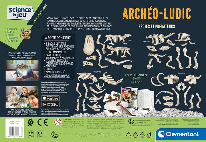 Clementoni – 52266 – archéo ludic – Beute und Raubtiere – , phosphoreszierend