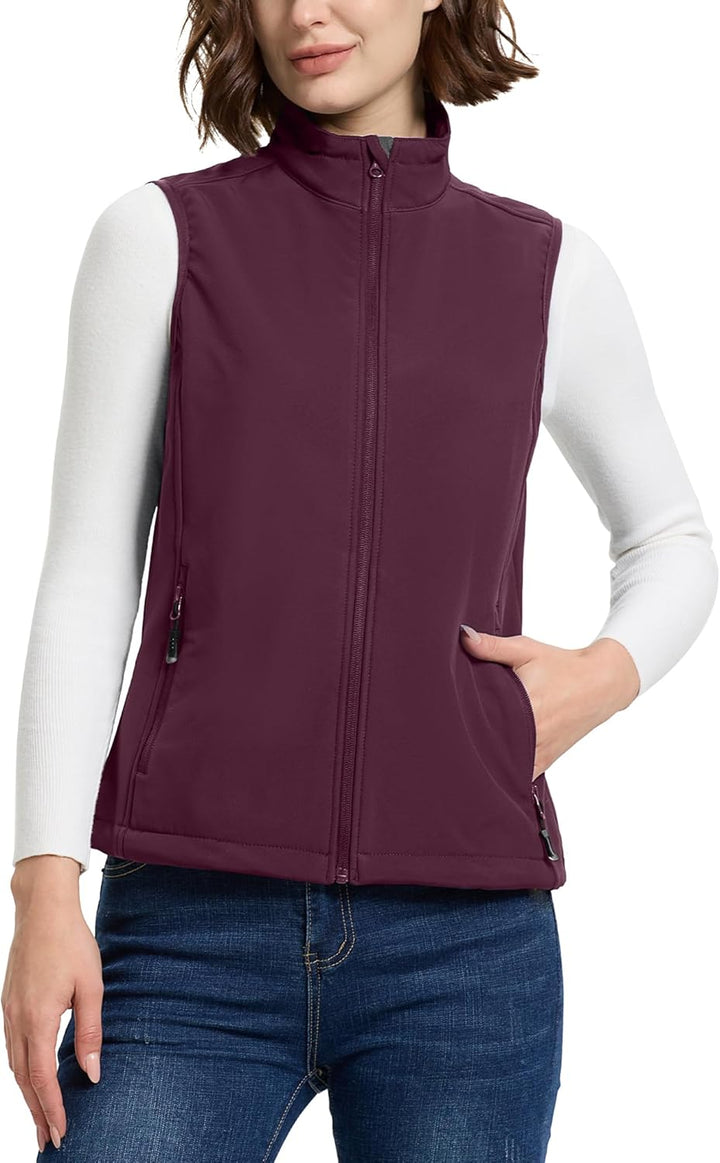 33,000ft Weste Damen Outdoor Leichte Softshell-Weste Ärmellose Jacke Winddichte Fleece Damenweste fü