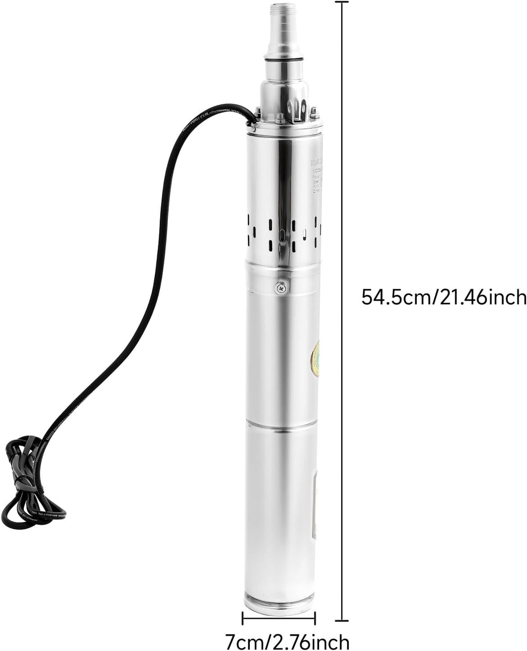 BJTDLLX Solar Tauchpumpe Tiefbrunnen-Tauchpumpe 24V 370W Tauchwasserpumpe 1800L/h Brunnenpumpe Solar