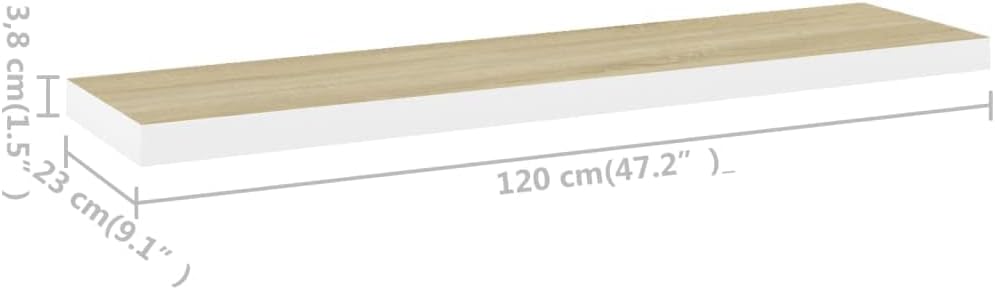 FIRBNUS 2 STK. Schweberegal 120x23,5x3,8 cm Floating Wall Shelf HĂ€ngeregal Wandregale Regale Regalbo