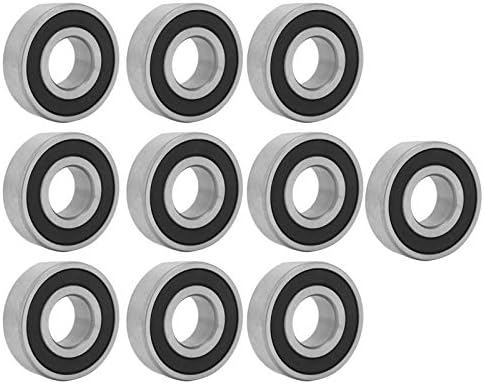 Packung mit 10 Rillenkugellagern 6203-2RS, 17 x 40 mm, geräuschloses, langsam laufendes Stahllager,