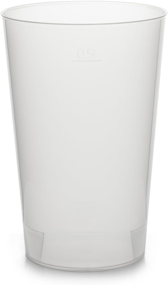Octopus 25x Mehrwegbecher 500ml, Plastikbecher aus bruchsicherem Kunststoff, Plastik Trinkbecher für