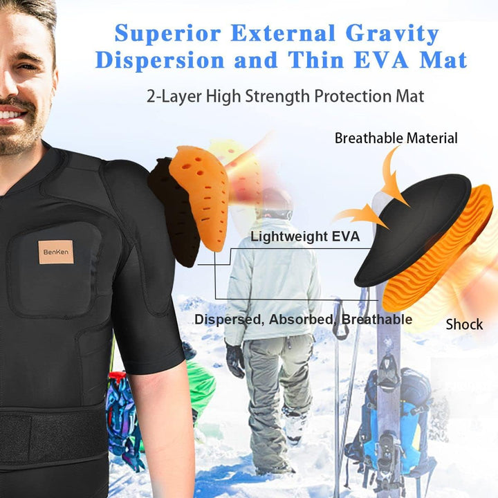 BenKen Ultra Leichter Schutzausrüstung Ski Körper Panzer Rücken Protektor, Aussen- Sports Antikollis