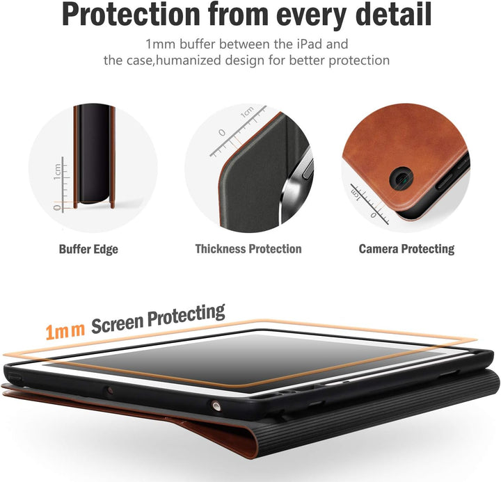 Antbox iPad 9.7 Zoll 2018/2017 Hülle mit Apple Pencil Halter Auto Schlaf/Wach Funktion PU Ledertasch