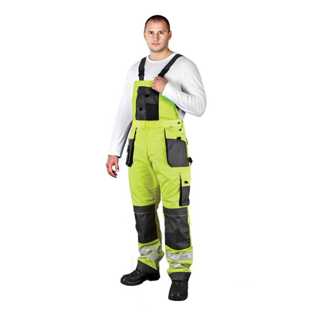 Leber & Hollman Herren Arbeits-Latzhose LH-FMNX-B, 100% Polyester 270 g/m2, Taschen für Knieschoner,