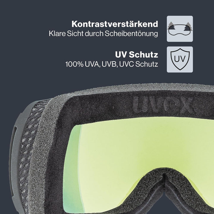uvex Unisex Downhill 2100 Cv Skibrille (1er Pack) Einheitsgrösse black mat/gold-green, Einheitsgröss