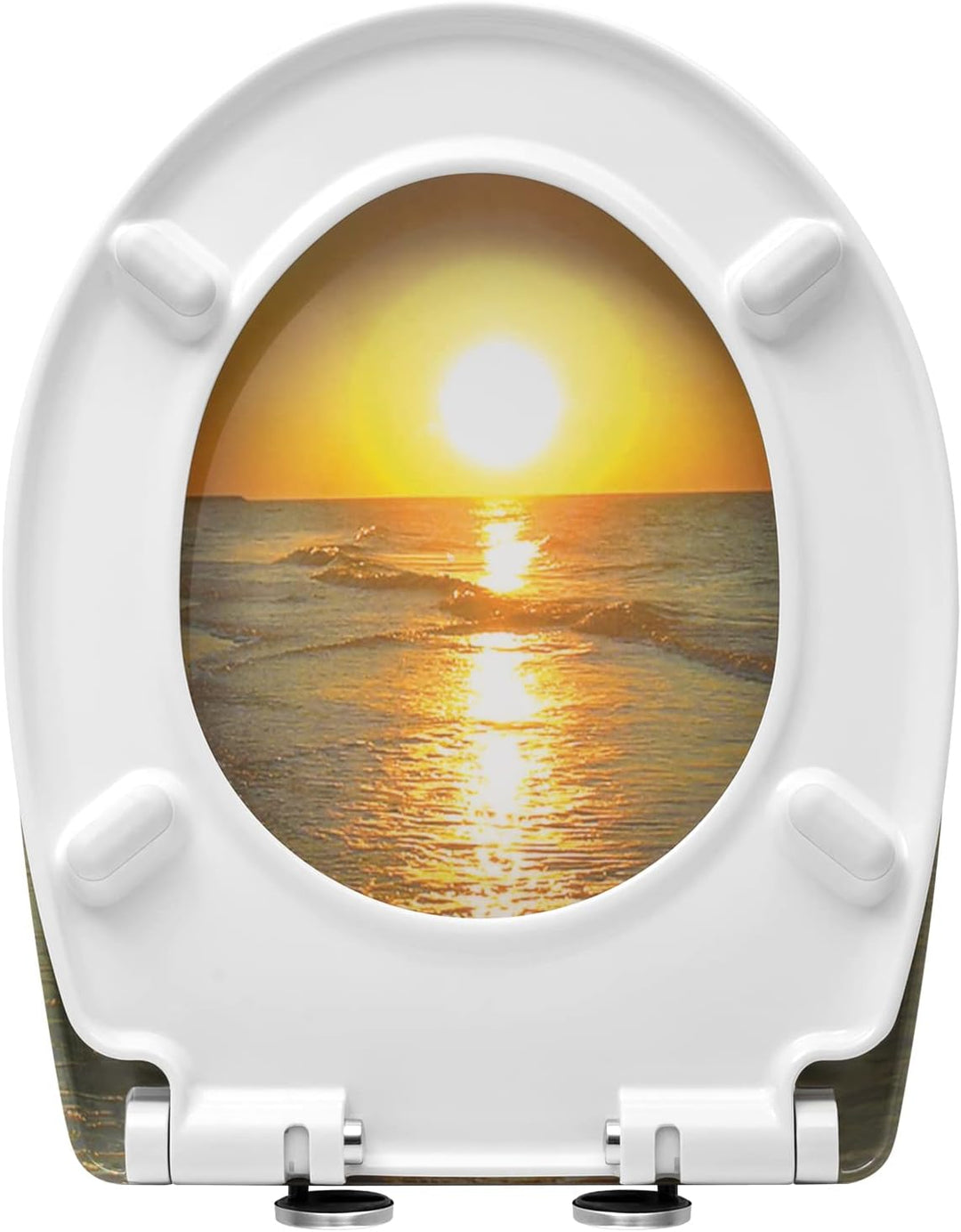 WOLTU WC Sitz mit Absenkautomatik,Toilettensitz Motiv,Klodeckel mit Quick-Release-Funktion und Antib