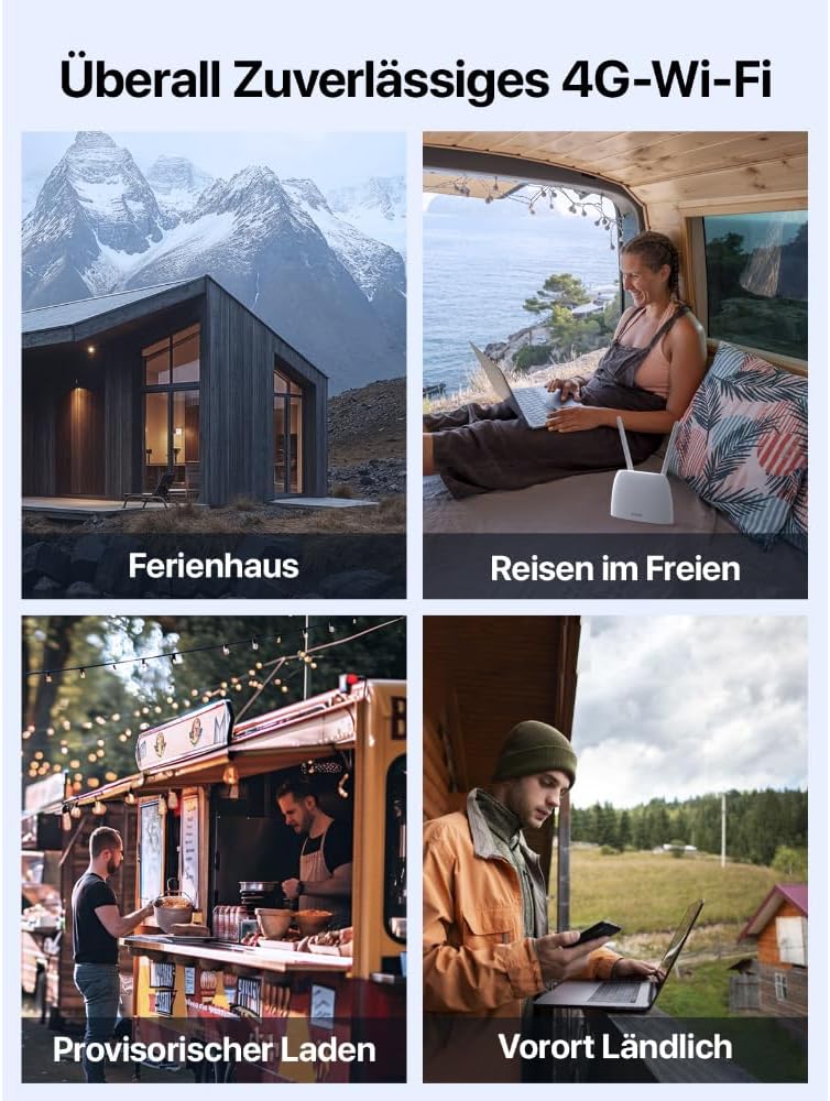 Tenda 4G07 4G LTE WLAN Router für SIM-Karten (CAT4, AC1200 Dualband 2,4GHz: 300Mbit/s + 5GHz: 867Mbi