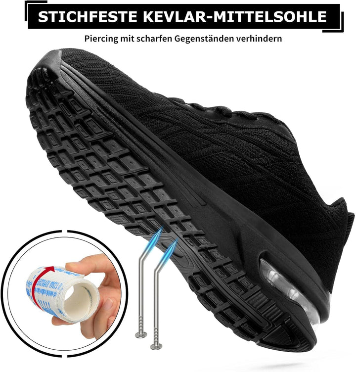 TAERGU Sicherheitsschuhe Herren-S1 Arbeitsschuhe Leicht SBP Stahlkappenschuhe Safety Shoes Einstichr