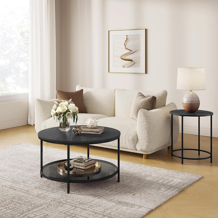 VASAGLE Couchtisch, Wohnzimmertisch, Sofatisch, für Wohnzimmer, mit Glasplatte, viel Stauraum, einfa