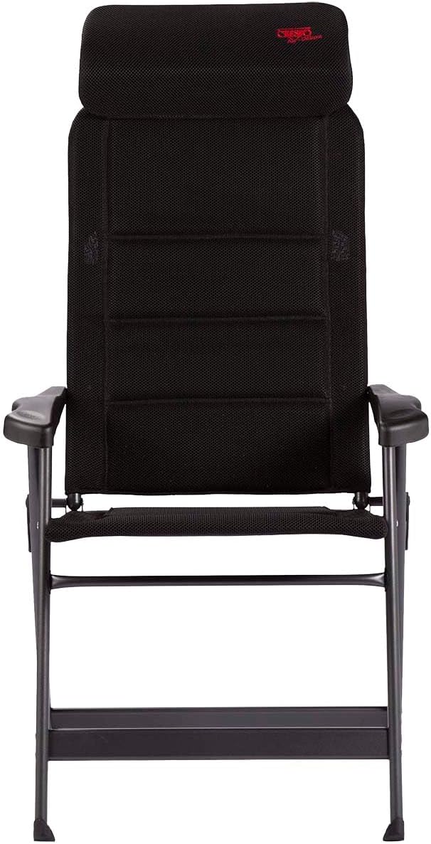 Crespo Gartenstuhl AP 240 Air Deluxe Compact Camping Liege Stuhl Klappstuhl Alu Schwarz, Schwarz