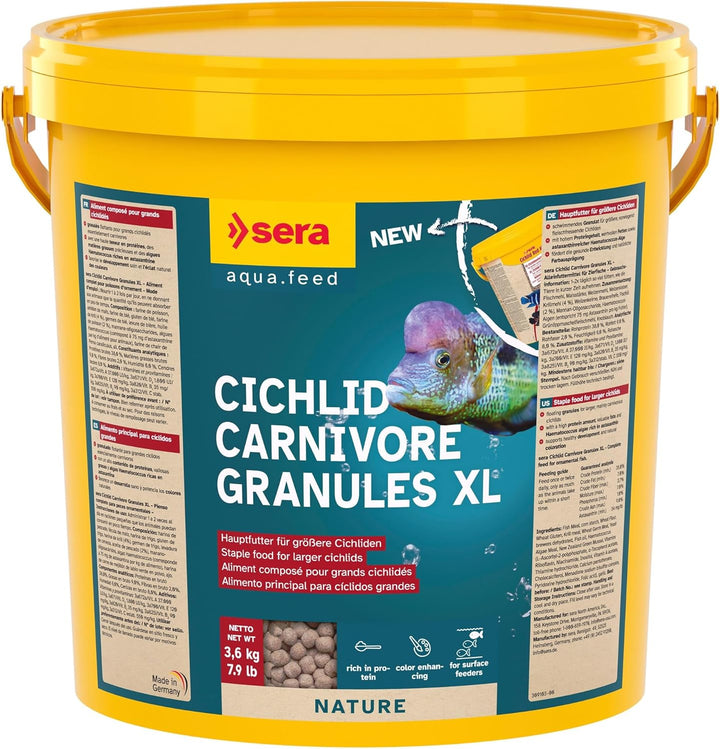 sera Cichlid Red XL Nature 10 L (3,6 kg) - Hauptfutter für grössere carnivore Cichliden, Futter für