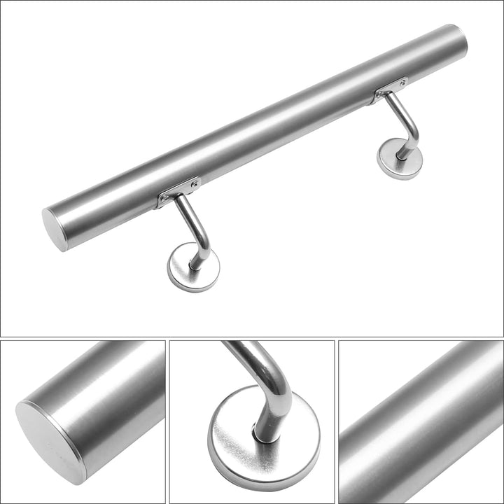 Randaco Edelstahl Handlauf Treppengeländer Geländer Wandhandlauf Wand Treppe inkl. Wandhalterung und