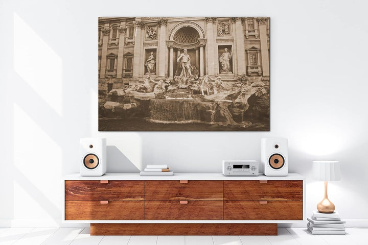 deyoli Trevi Brunnen in Rom Format: 120x80 Effekt: Sepia als Leinwandbild, Motiv fertig gerahmt auf