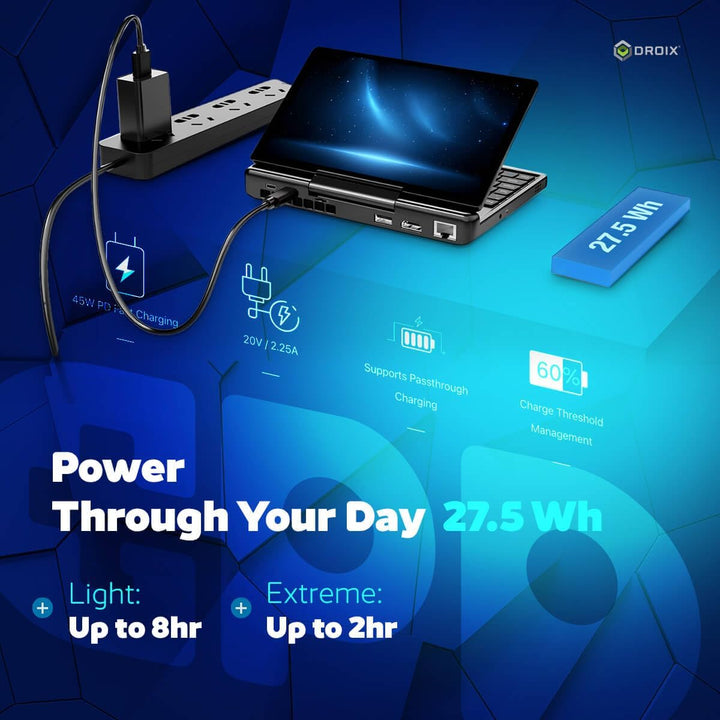 GPD MicroPC 2 Windows 11 PRO tragbarer Mini-Laptop mit 7-Zoll-1080P-Display | N300 Intel-Prozessor,