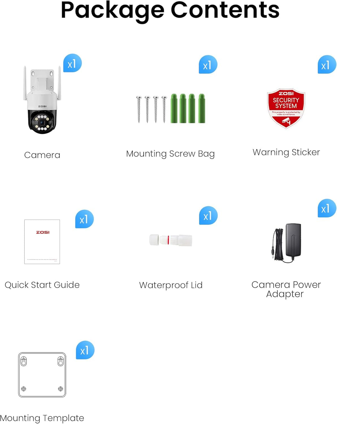 ZOSI 3K Wi-Fi 6 Outdoor Überwachungskamera mit 360° Pan & Neigung, 2,4 GHz WLAN Kamera für Aussen mi