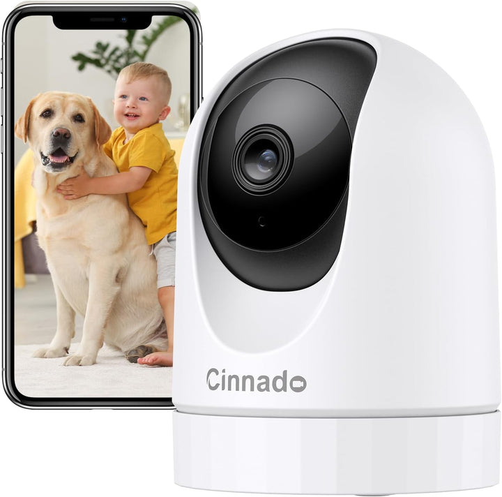 Cinnado Überwachungskamera Innen - 2K 3MP Babyphone mit Kamera, 360 Grad WLAN Indoor Hundekamera mit