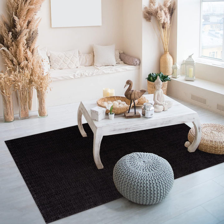 payé Teppich Wohnzimmer - Anthrazit - 120x170cm - Meliert Muster - Einfarbig - Hoch Tief Effekt - Ku