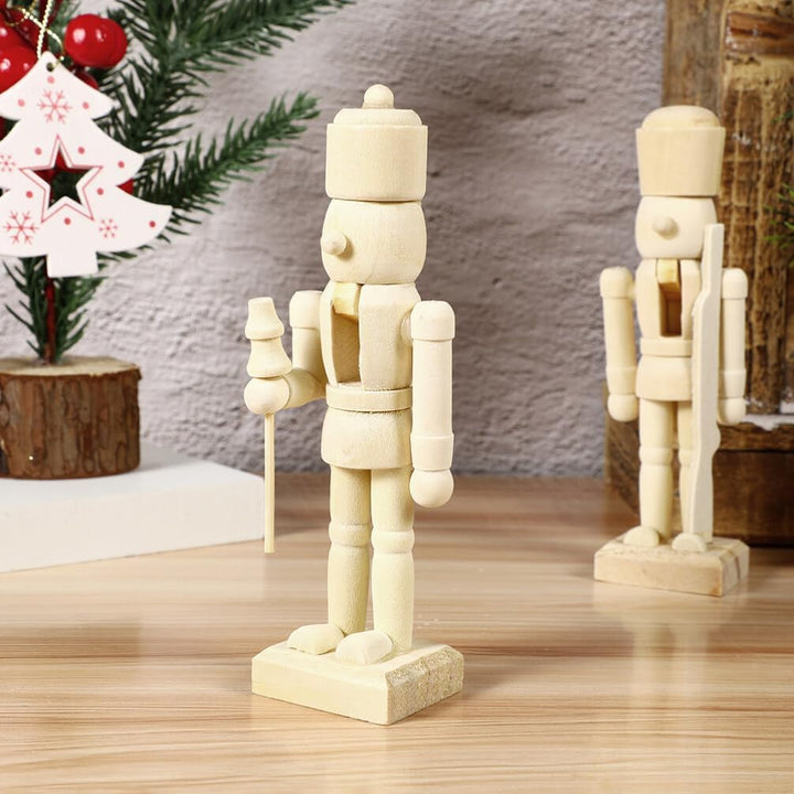 MAGICLULU 12 Stück Weihnachts-Nussknacker Zum Selbermachen Unbemalt Unbemalt Nussknacker-Marionette