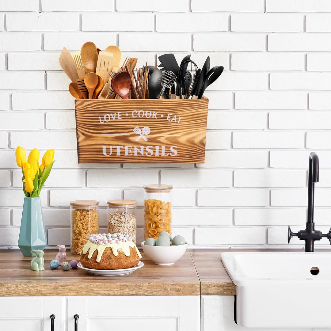 küchenutensilienhalter, Holz kochlöffelhalter, Kitchen Organizer,Utensilien-Organizer für Arbeitspla