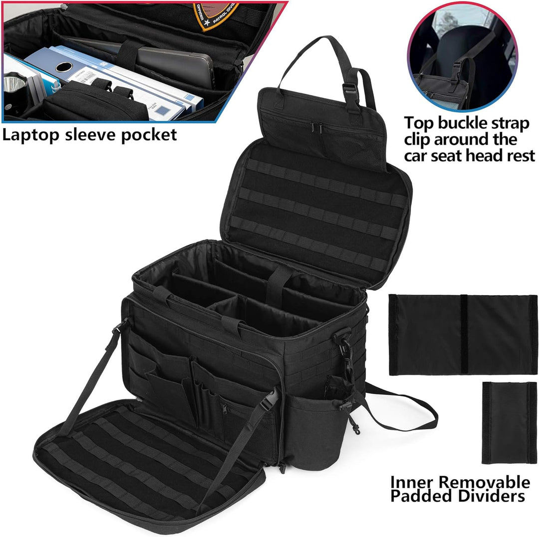 Trunab Polizei Tasche Taktische Tasche Range Bag, Molle Organizer Auto-Vordersitz-Organizer Passend