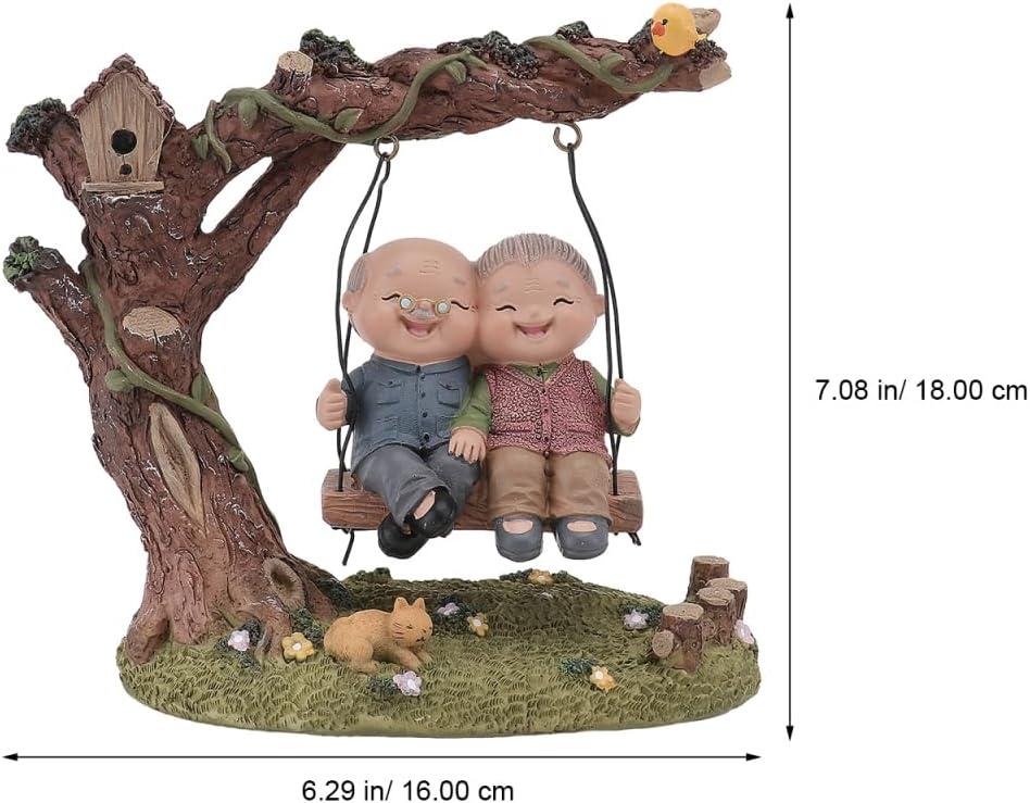 Angoily Romantische Liebespaar-Figuren Sweet Loving Together, Skulptur für ältere Menschen, Miniatur