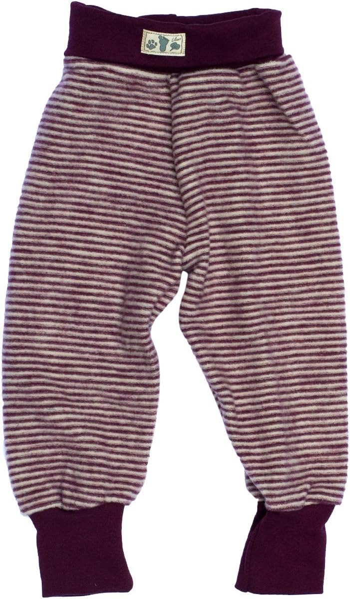 Lilano, Baby Fleece Hose, 100% Wolle (kbT) 62 Beere / Natur, 62 Beere / Natur