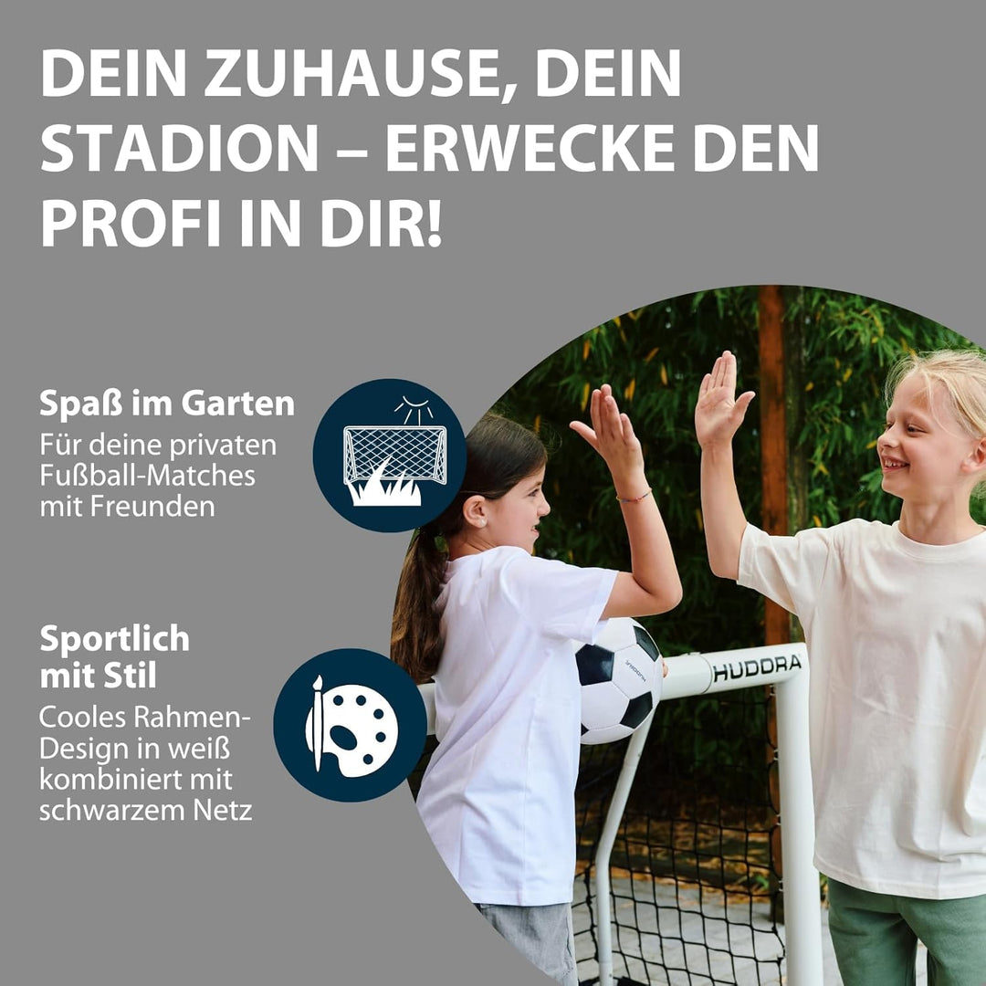 HUDORA Fussballtor Advanced 120/180/240/300 - Fussballtor für Kinder/Jugendliche & Erwachsene - Outd