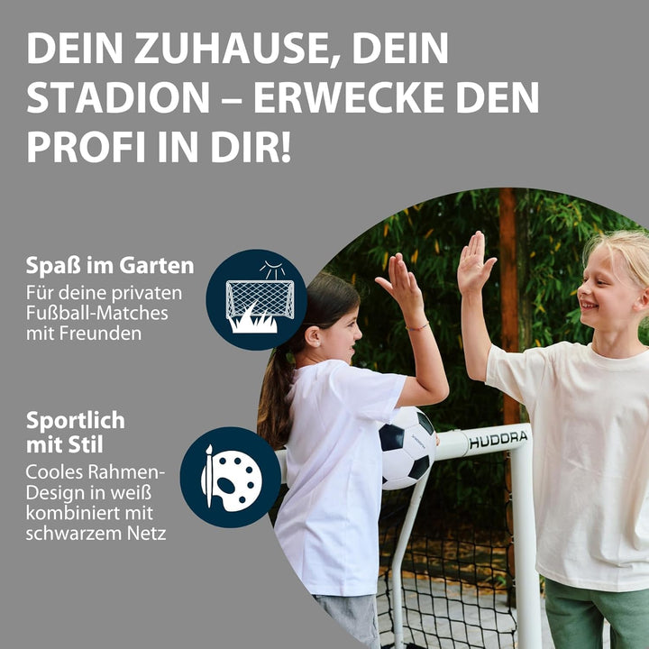 HUDORA Fussballtor Advanced 120/180/240/300 - Fussballtor für Kinder/Jugendliche & Erwachsene - Outd