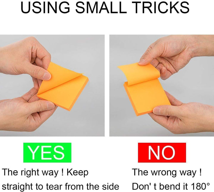 ZCZN Haftnotizen 24 Blöcke 76 x 76 mm Klebezettel, 100 Blatt/Block, Sticky Notes in 6 Neonfarben 6 N