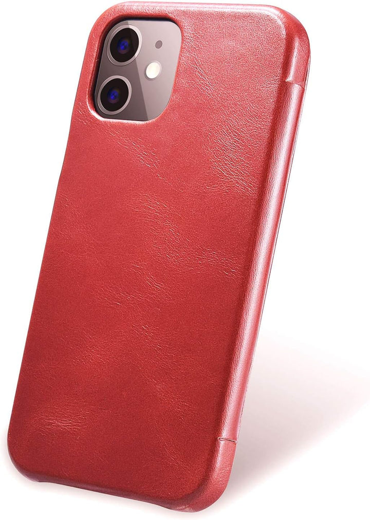 Mobiskin Hülle kompatibel mit Apple iPhone 12 Mini (5,4 Zoll), Handyhülle mit echtem Leder, Case, Sc