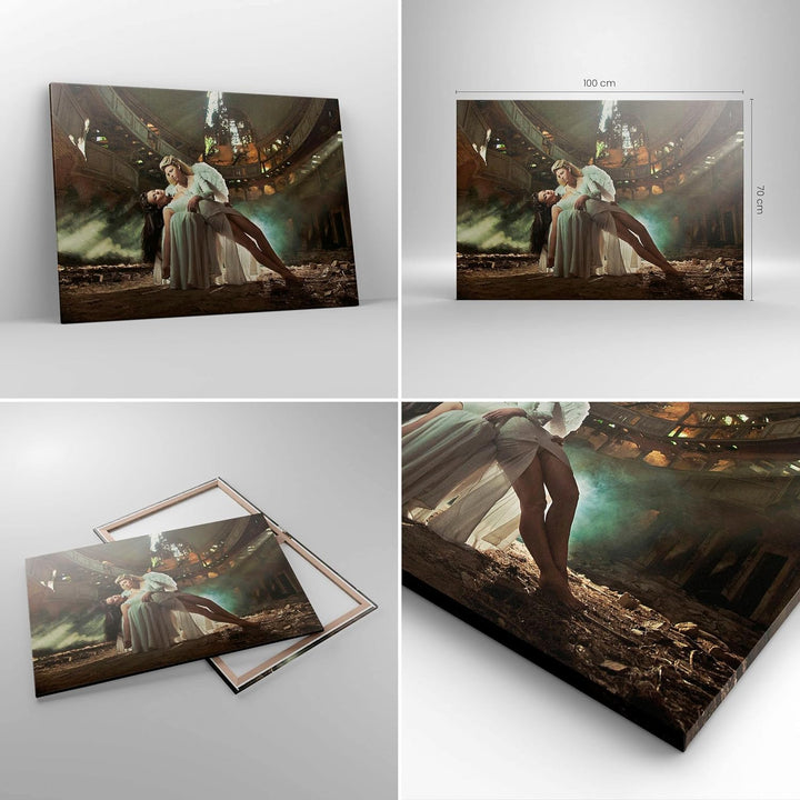 Bilder auf Leinwand 100x70cm Leinwandbild Engel Frau Theater Oper Gross Wanddeko Bild Schlafzimmer K