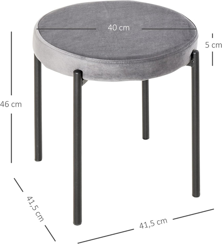 HOMCOM 4er-Set Esszimmerhocker Esszimmerstühle Küchenstuhl Thekenhocker mit gepolstertem Sitz Rundho