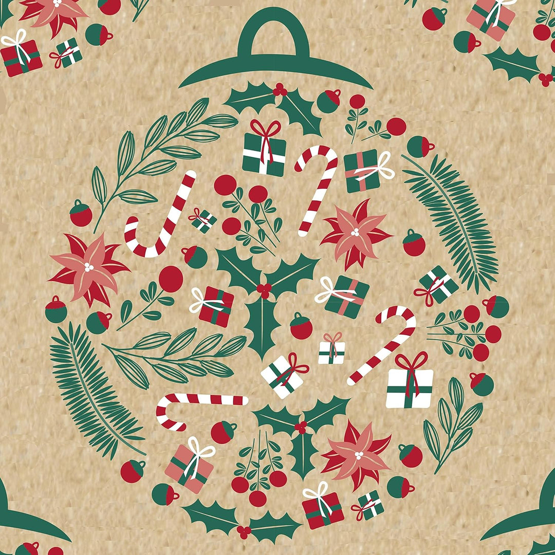 Clairefontaine 223899C - Rolle Geschenkpapier Kraft 70g, 50x0,70m, ideal für Geschenke, Weihnachtsku