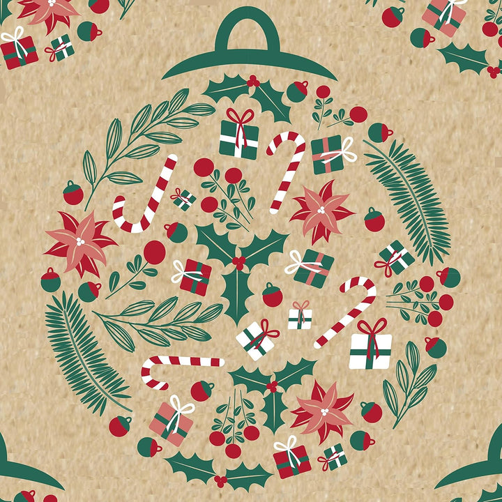 Clairefontaine 223899C - Rolle Geschenkpapier Kraft 70g, 50x0,70m, ideal für Geschenke, Weihnachtsku