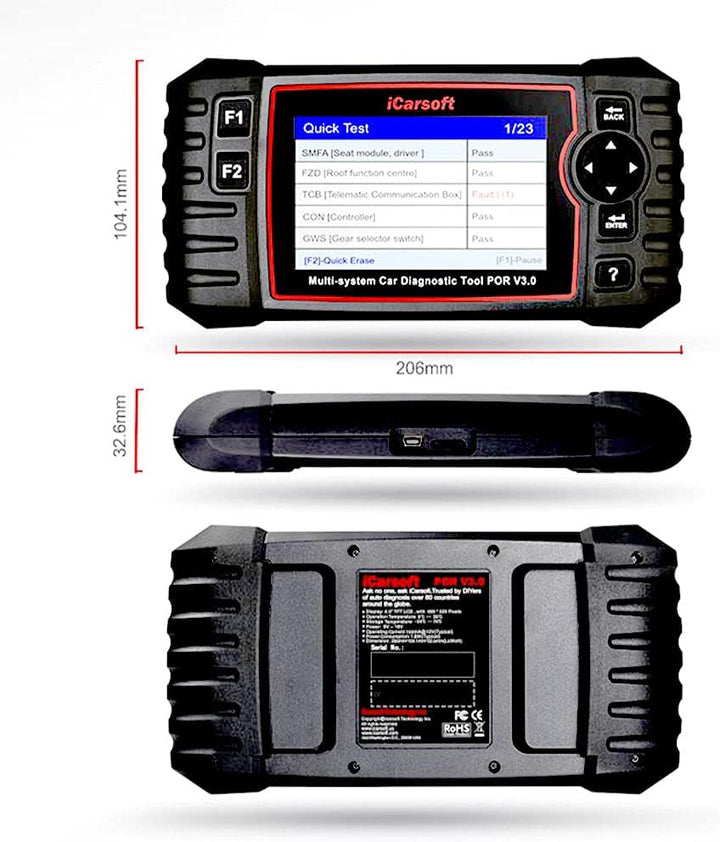 Icarsoft OBD II Diagnosetool POR V3.0 icpor3 Passend für (Auto-Marke): Porsche 1St.