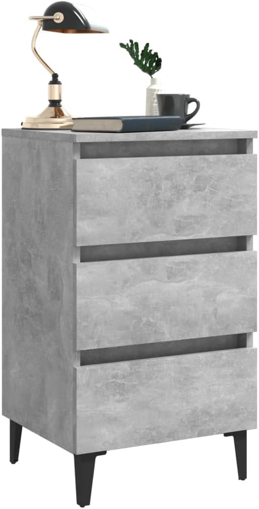 FIRBNUS Bedside Table Nachtkonsole Beistelltisch mit Stauraum Night Stand Nachttische mit Metallbein